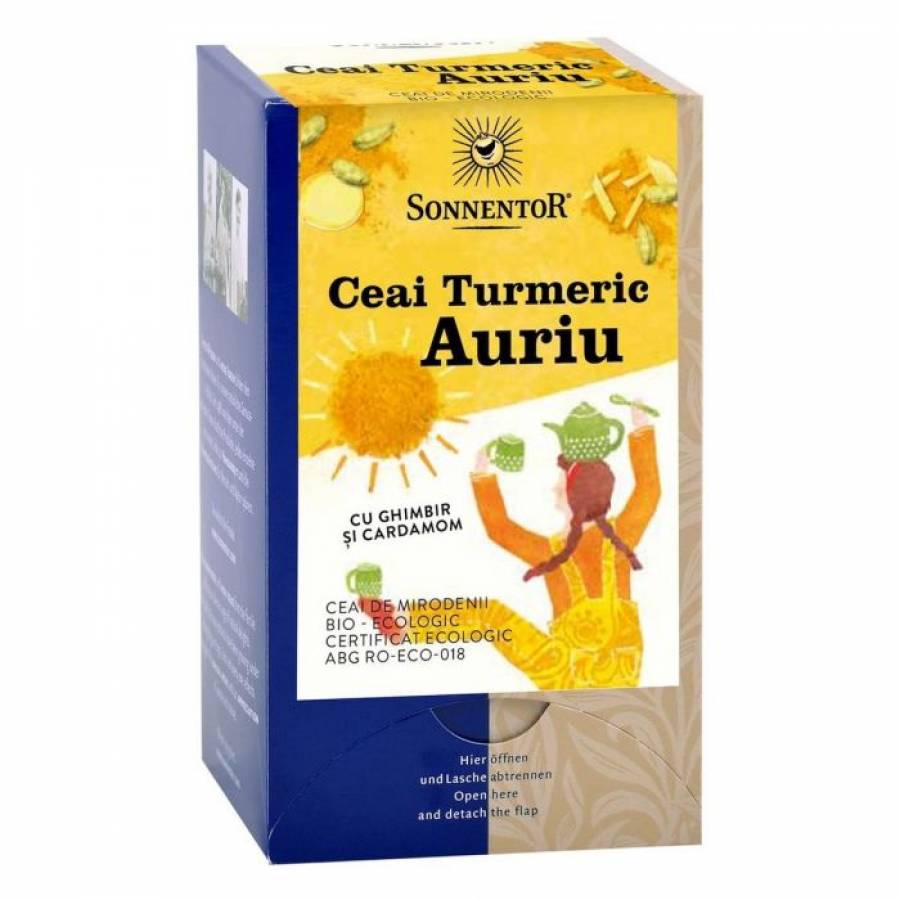 Ceai turmeric auriu cu ghimbir si cardamon x 18dz (SONNENTOR